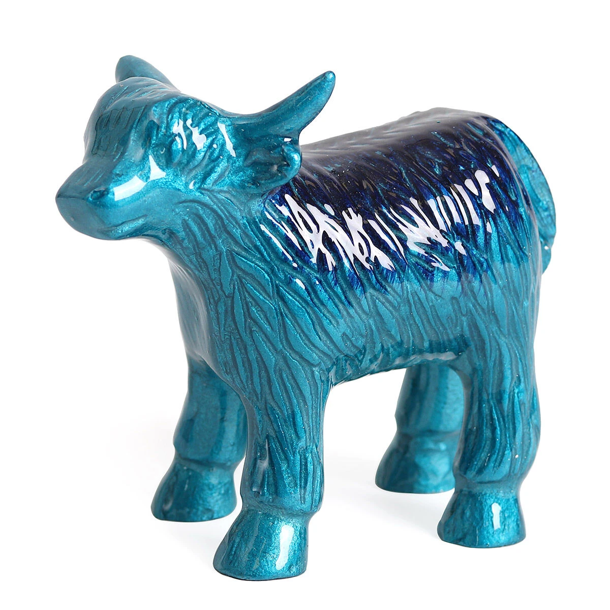 Tilnar Art Aluminark Brushed Aqua Extra Large Highland Cow 3 Tilnar Art Aluminark Brushed Aqua Extra Large Highland Cow