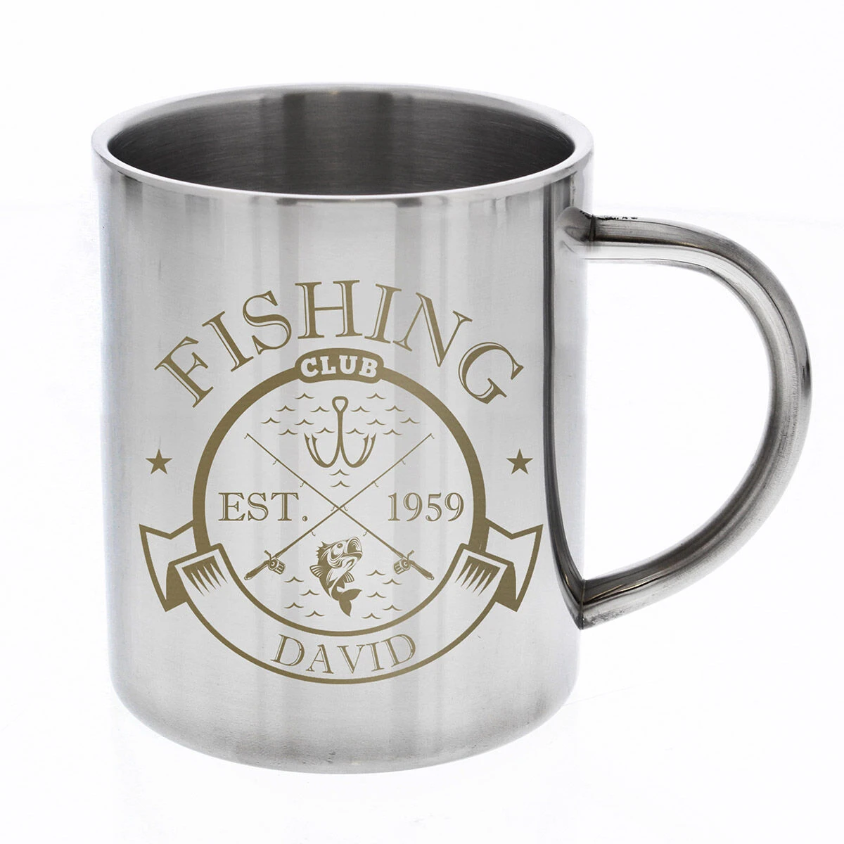 Personalised Fishing Club Stainless Steel Mug 4 Personalised Fishing Club Stainless Steel Mug - Image 2