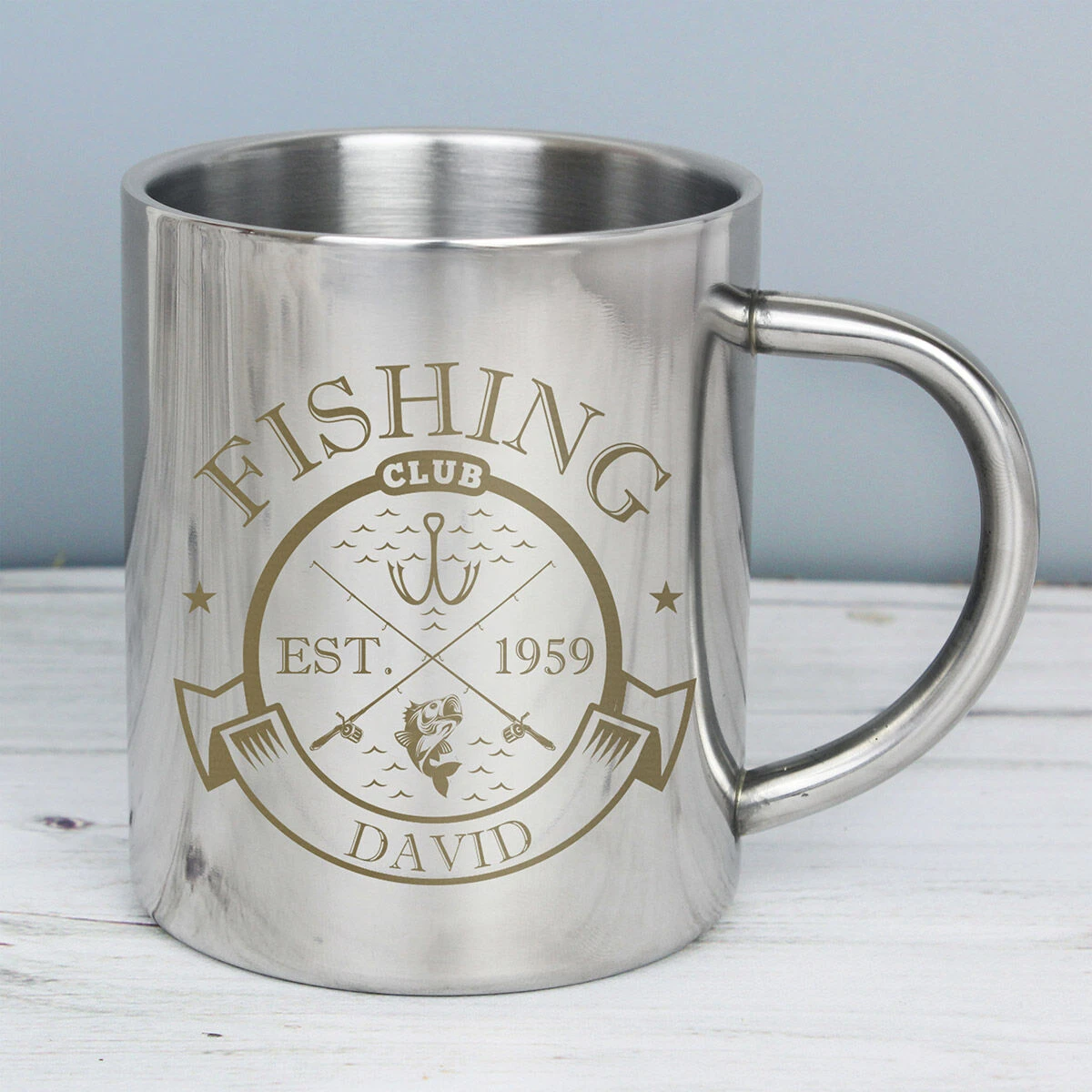 Personalised Fishing Club Stainless Steel Mug 5 Personalised Fishing Club Stainless Steel Mug - Image 3