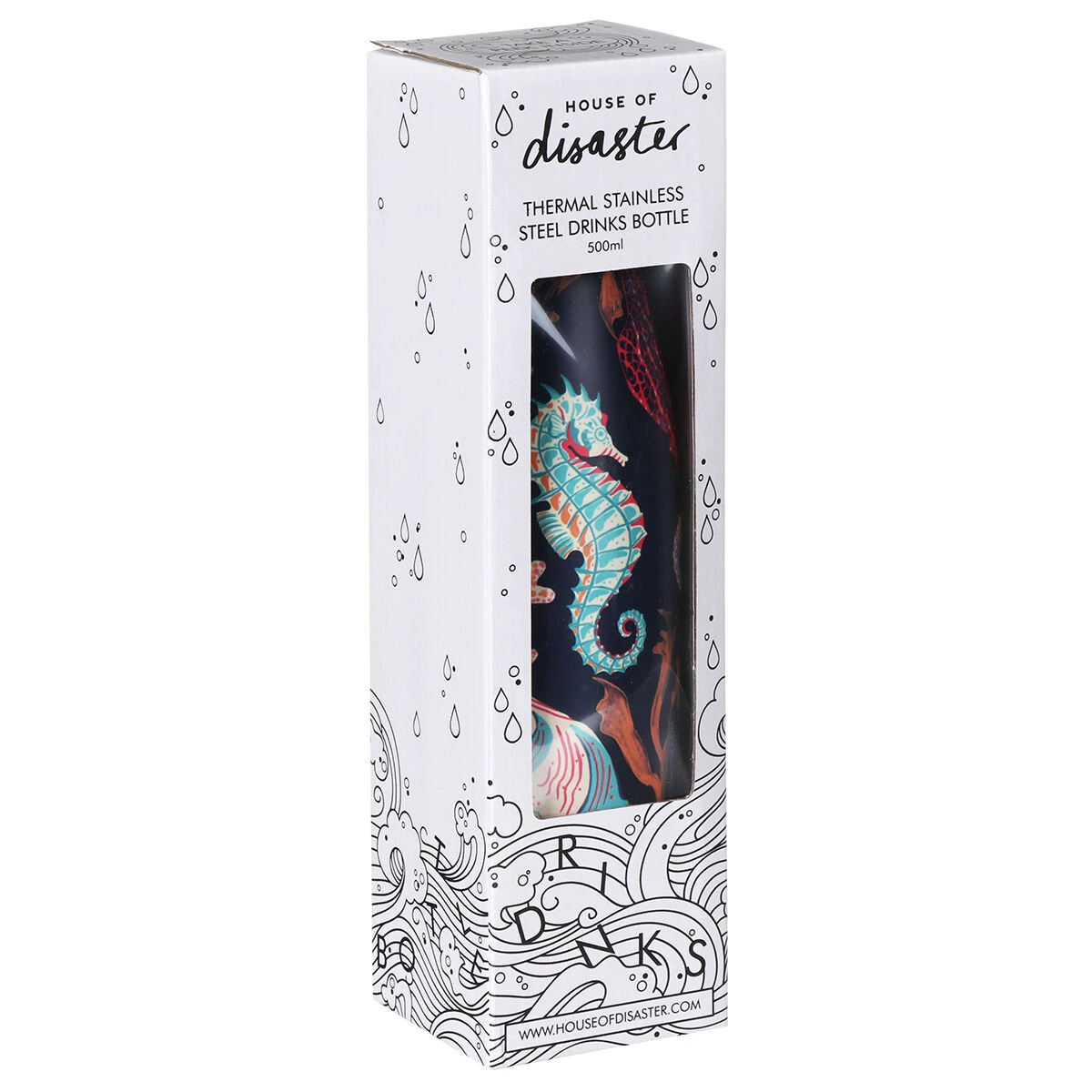 House Of Disaster Coral 500ml Thermal Water Bottle 6 House Of Disaster Coral 500ml Thermal Water Bottle - Image 4