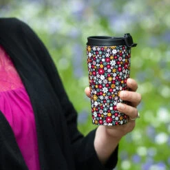 Eco Chic Green Wild Birds Stainless Steel Travel Coffee Cup 15 Eco Chic Green Wild Birds Stainless Steel Travel Coffee Cup -Yankee Candle Shop eco chic flowers stainlesssteel travel cup