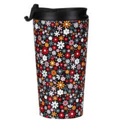 Eco Chic Black Ditsy Flowers Stainless Steel Travel Coffee Cup -Yankee Candle Shop eco chic n014 disty black flowers stainless steel travel coffee cup 03