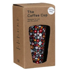 Eco Chic Black Ditsy Flowers Stainless Steel Travel Coffee Cup -Yankee Candle Shop eco chic n014 disty black flowers stainless steel travel coffee cup 04