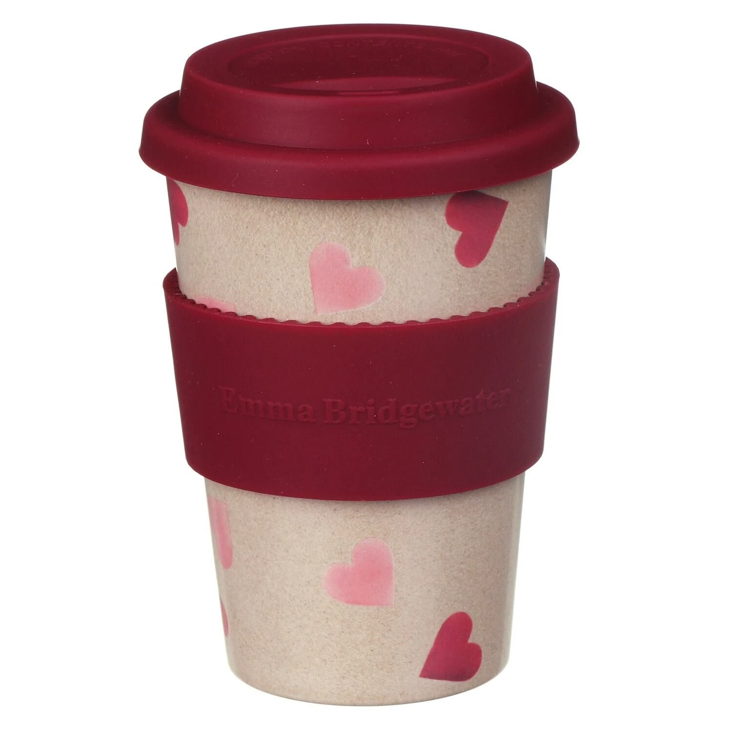 Emma Bridgewater Pink Hearts Rice Husk Travel Cup 3 Emma Bridgewater Pink Hearts Rice Husk Travel Cup