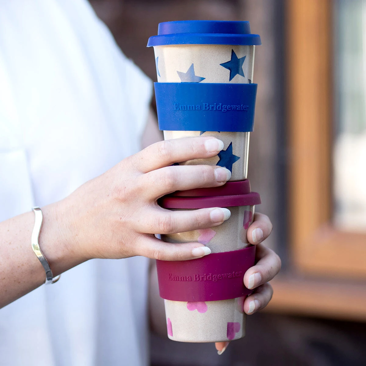 Emma Bridgewater Pink Hearts Rice Husk Travel Cup 4 Emma Bridgewater Pink Hearts Rice Husk Travel Cup - Image 2