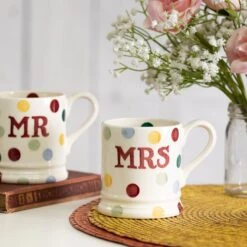 Emma Bridgewater Polka Dot Mr & Mrs Set Of 2 Half Pint Boxed Mugs -Yankee Candle Shop emma bridgewater 1pmm010013 polka dot mr and mrs set of 2 half pint mugs lifestyles 1
