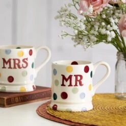 Emma Bridgewater Polka Dot Mr & Mrs Set Of 2 Half Pint Boxed Mugs -Yankee Candle Shop emma bridgewater 1pmm010013 polka dot mr and mrs set of 2 half pint mugs lifestyles 2