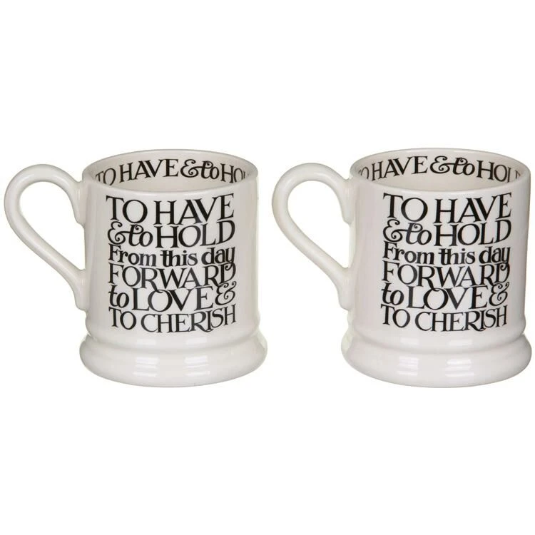 Emma Bridgewater Black Toast Mr & Mrs Boxed Set Of Two Half Pint Mugs 4 Emma Bridgewater Black Toast Mr & Mrs Boxed Set Of Two Half Pint Mugs - Image 2
