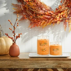 Yankee Candle Farm Fresh Peach Signature Medium Jar Candle -Yankee Candle Shop farm fresh peach signature collection lifestyle 3