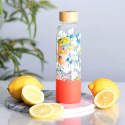 Joules Floral Print Glass Water Bottle 8 Joules Floral Print Glass Water Bottle -Yankee Candle Shop joules jls2103 j floral print glass water bottle lifestyle