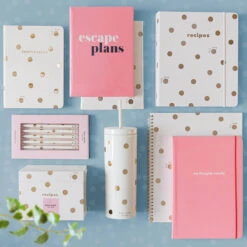 Kate Spade New York Gold Dot With Script Acrylic Tumbler With Straw -Yankee Candle Shop kate spade gold dot and pink lifestyle 6