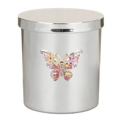 Desire Silver Butterfly Pomegranate Noir Soy Wax Candle -Yankee Candle Shop lesser pavey lp49695 silver butterfly pomegranate noir candle 2