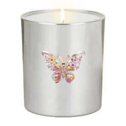 Desire Silver Butterfly Pomegranate Noir Soy Wax Candle -Yankee Candle Shop lesser pavey lp49695 silver butterfly pomegranate noir candle 3