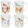Jennifer Rose Garden Birds Set Of Four Mugs -Yankee Candle Shop lesser and pavey lp95449 jennifer rose garden birds set of four mugs 1