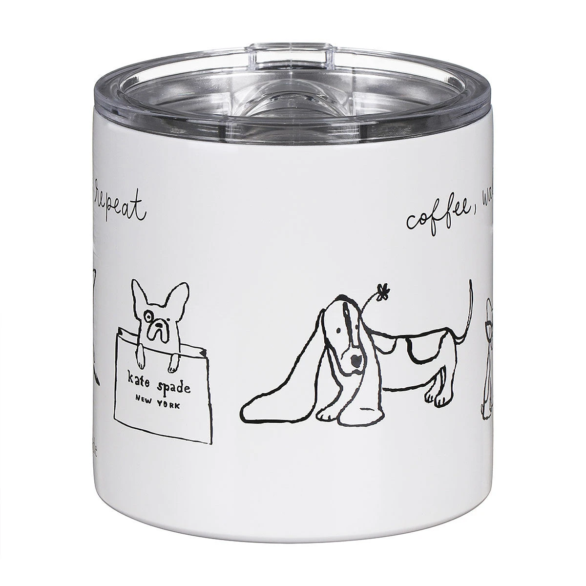 Kate Spade New York Dog Party Stainless Steel Travel Coffee Mug With Handle 4 Kate Spade New York Dog Party Stainless Steel Travel Coffee Mug With Handle - Image 2
