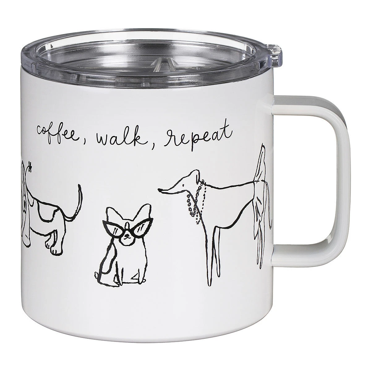 Kate Spade New York Dog Party Stainless Steel Travel Coffee Mug With Handle 5 Kate Spade New York Dog Party Stainless Steel Travel Coffee Mug With Handle - Image 3