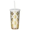 Kate Spade New York Gold Spade Flower Tumbler With Straw 1 Kate Spade New York Gold Spade Flower Tumbler With Straw -Yankee Candle Shop lifeguard press kate spade 192985 gold spade flower tumbler with straw