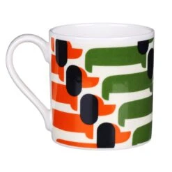 Orla Kiely Orange Sausage Dog Large Mug -Yankee Candle Shop mclaggan orla kiely msqok107 sausage dog dachsund orange large mug 18 copy