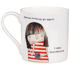 Rosie Made A Thing Here We F**king Go Again. I Mean Good Morning. Mug -Yankee Candle Shop mclaggan rosie made a thing qrh52 here we f go again mug 02