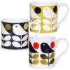 Orla Kiely Set Of 3 Early Bird Large Mugs -Yankee Candle Shop mclaggen smith bundle qok106 110 116 orla kiely early bird three large mugs