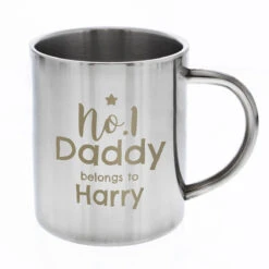 Personalised No.1 Daddy Stainless Steel Mug 8 Personalised No.1 Daddy Stainless Steel Mug -Yankee Candle Shop p0104m29 personalised no.1 daddy stainless steel mug 2