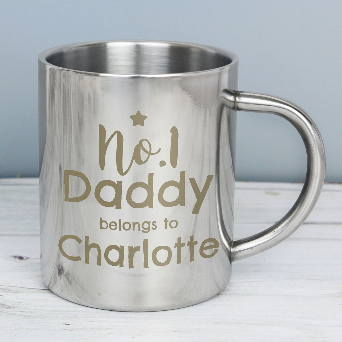 Personalised No.1 Daddy Stainless Steel Mug 4 Personalised No.1 Daddy Stainless Steel Mug - Image 2