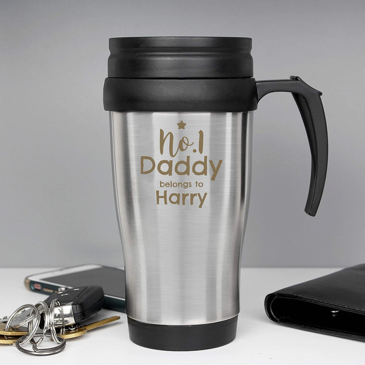 Personalised No.1 Daddy Travel Mug 3 Personalised No.1 Daddy Travel Mug