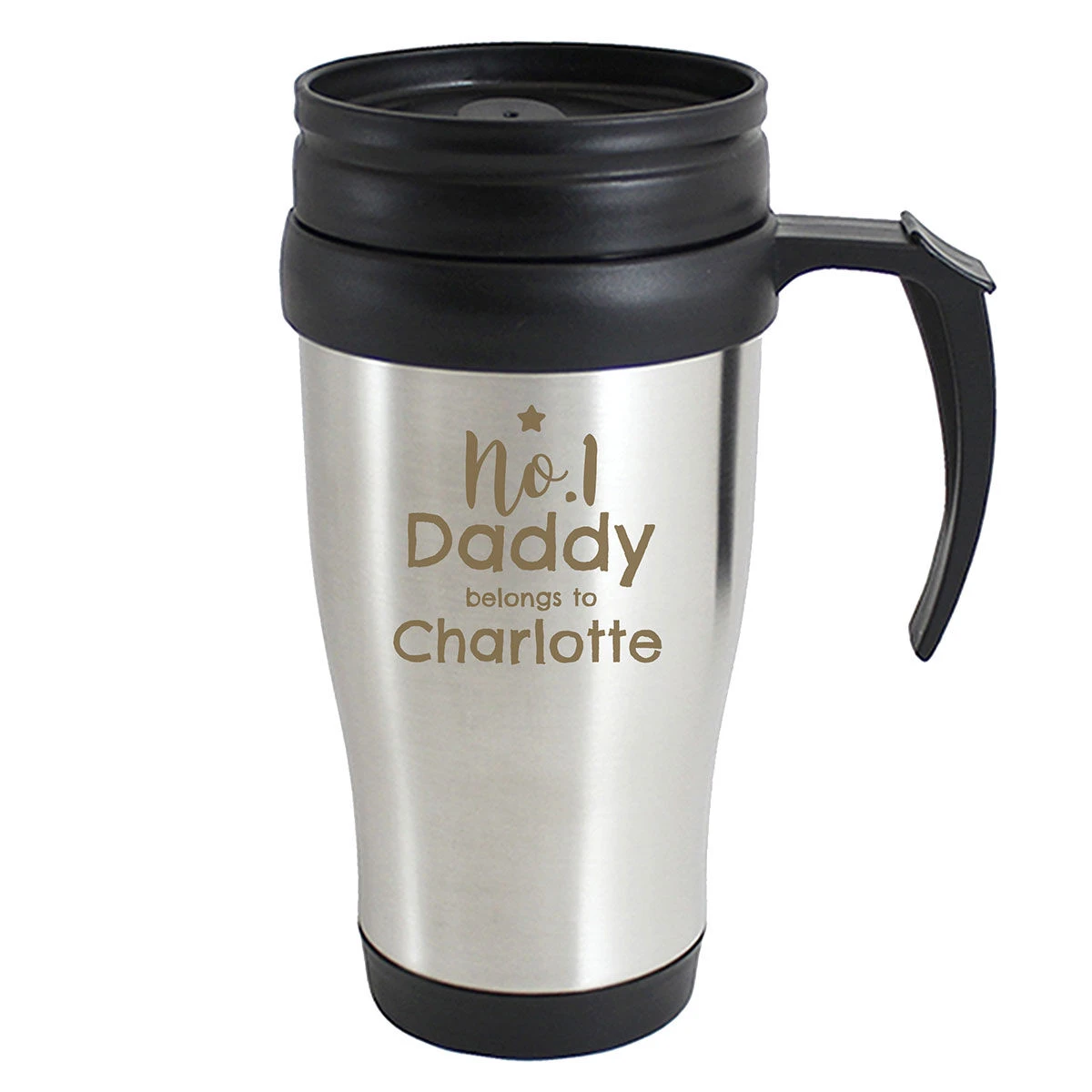 Personalised No.1 Daddy Travel Mug 5 Personalised No.1 Daddy Travel Mug - Image 3