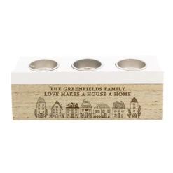 Personalised HOME Triple Tea Light Box -Yankee Candle Shop p0111e55 pmc personalised home triple tea light box 5