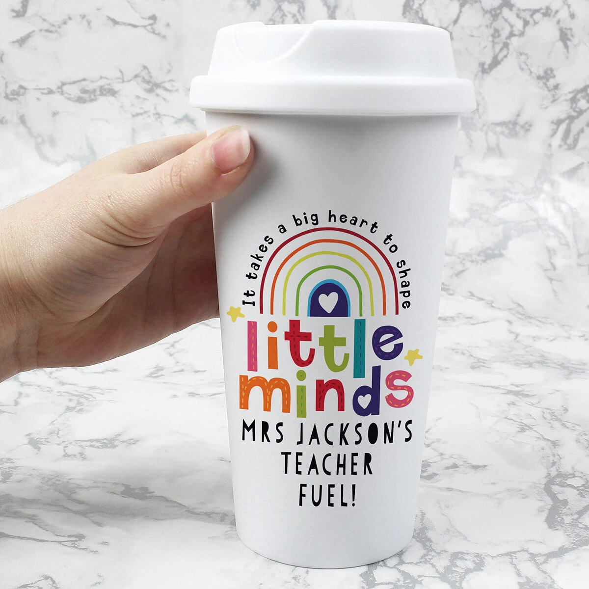 Personalised Teacher ‘Shape Little Minds’ Travel Mug 4 Personalised Teacher ‘Shape Little Minds’ Travel Mug - Image 2