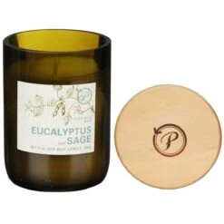 Paddywax Eco 226g Eucalyptus And Sage Green Recycled Glass Soy Candle -Yankee Candle Shop paddywax eg13eu eco eucalyptus sage recycled glass candle 03