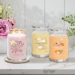 Yankee Candle Pink Cherry & Vanilla Signature Large Jar Candle -Yankee Candle Shop pink cherry cupcake mango signature jar collection lifestyle 1