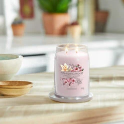 Yankee Candle Pink Cherry & Vanilla Signature Large Jar Candle -Yankee Candle Shop yankee candle 1629986e pink cherry vanilla signature large jar candle lifestyle 3