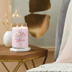 Yankee Candle Pink Cherry & Vanilla Signature Large Jar Candle -Yankee Candle Shop yankee candle 1629986e pink cherry vanilla signature large jar candle lifestyle 4