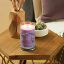 Yankee Candle Lilac Blossoms Signature Large Tumbler Candle -Yankee Candle Shop yankee candle 1630031e lilac blossoms signature large tumbler candle lifestyle 1