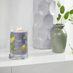 Yankee Candle Black Tea & Lemon Signature Large Tumbler Candle 9 Yankee Candle Black Tea & Lemon Signature Large Tumbler Candle -Yankee Candle Shop yankee candle 1630046e black tea lemon signature large tumbler candle lifestyle 2