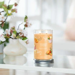 Yankee Candle Mango Ice Cream Signature Large Tumbler Candle -Yankee Candle Shop yankee candle 1632321e mango ice cream signature large tumbler candle lifestyle 1