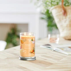 Yankee Candle Mango Ice Cream Signature Large Tumbler Candle -Yankee Candle Shop yankee candle 1632321e mango ice cream signature large tumbler candle lifestyle 3